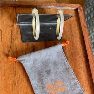 Alexis Bittar 2” Silver Lucite Thin Hoops